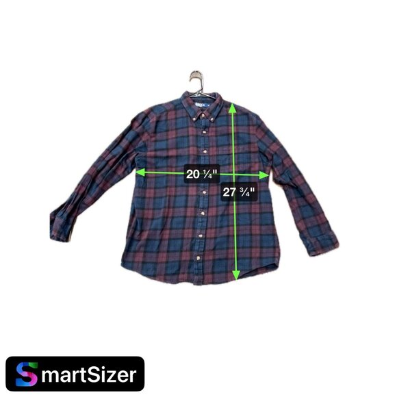 Boca Classics Mens Plaid Button-Up Shirt Cotton Flannel Burgundy Blue Sz XL - Picture 9 of 9